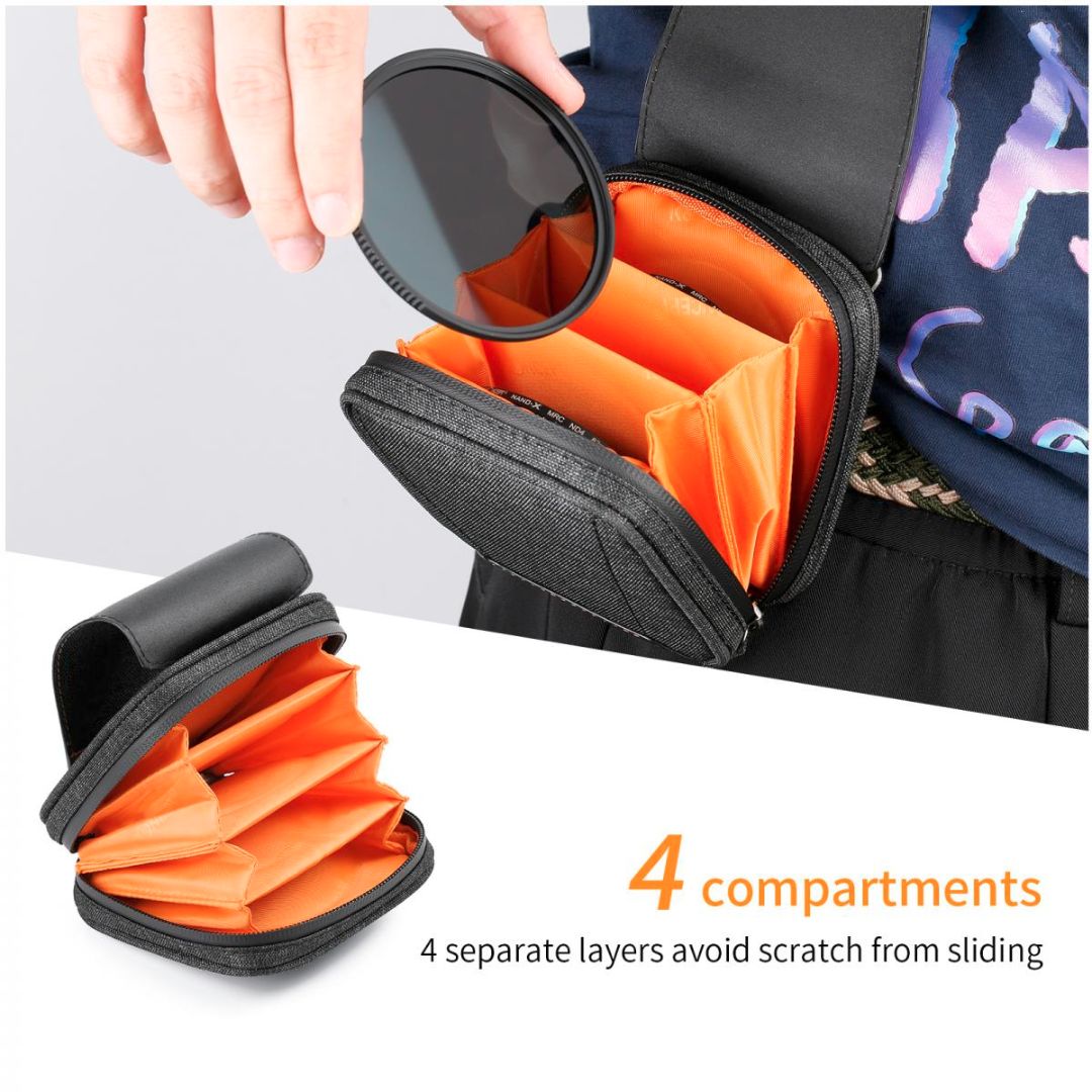K&F Concept Filter Pouch, Torbica za filtere (veličine 37mm-95mm) sa 4 džepa KF13.137 - 5